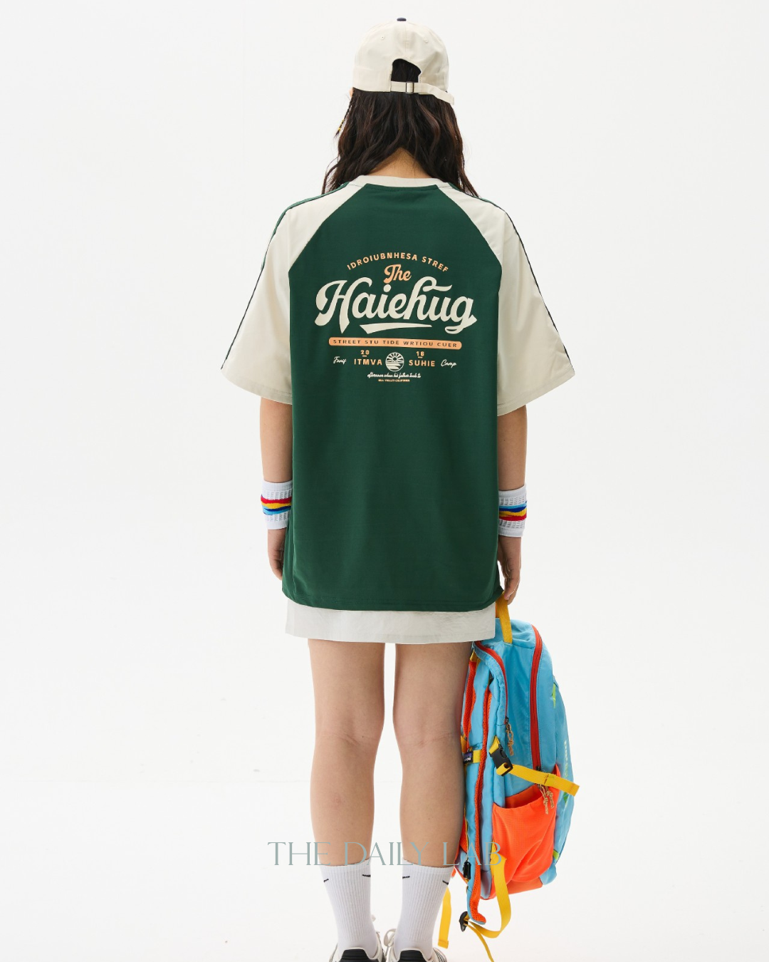 Haiehug Print Polyester Tee in Green