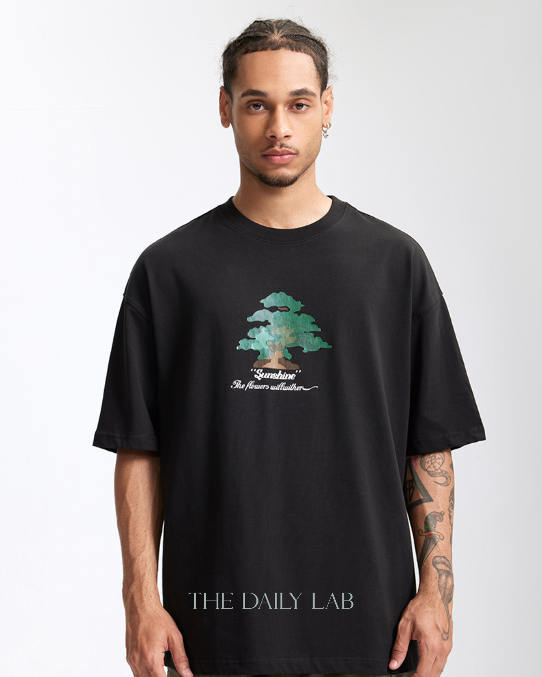Sunshine Loose Fit Cotton Tee in Black