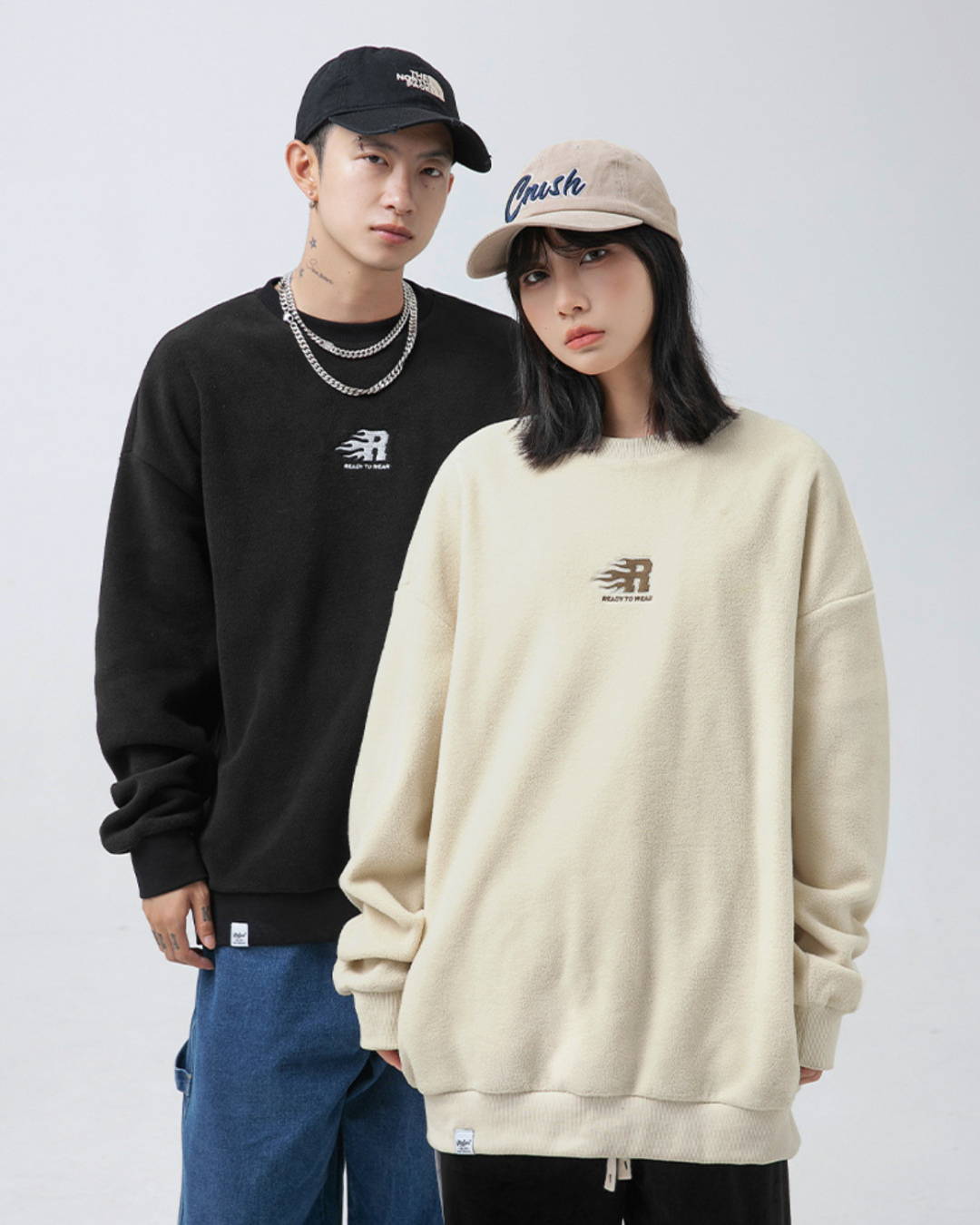 Corduroy R Sweater in Black