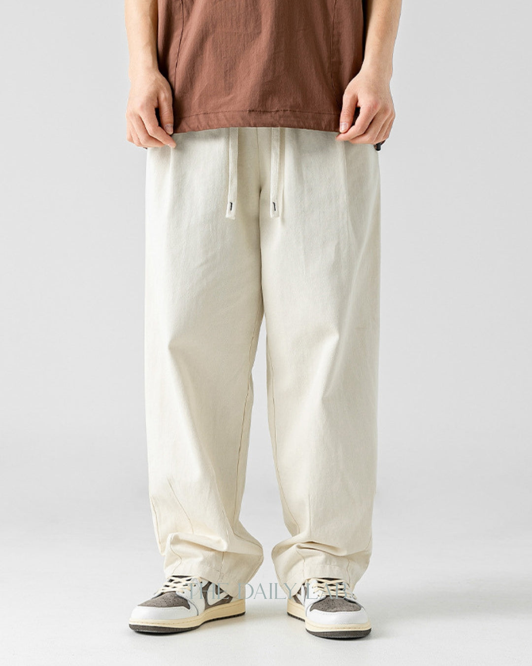 275G Sand-washed Cotton Long Pants in Beige