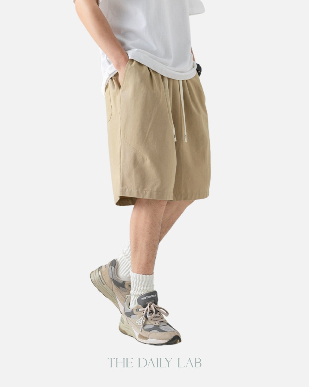 Basic Cotton Shorts in Khaki