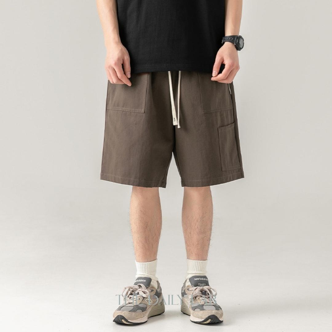 Loose Fit Casual Straight Pants in Brown