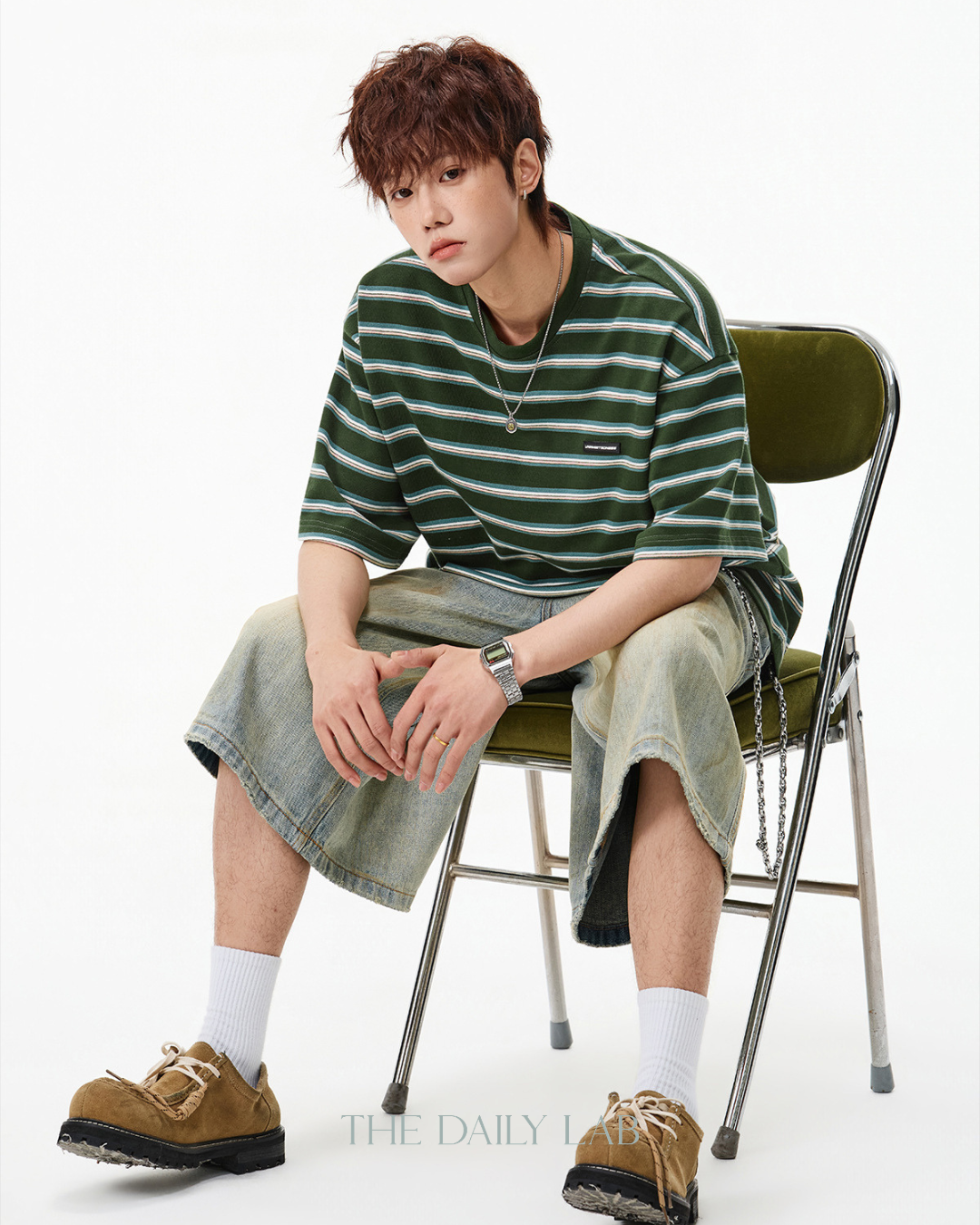 Archive Stripe Tee in Green