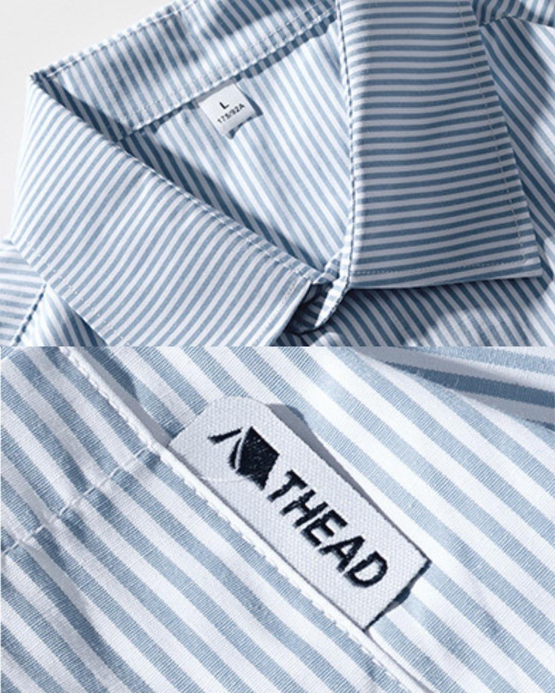 Dream Explorer Striped Line Overshirt in Light Blue