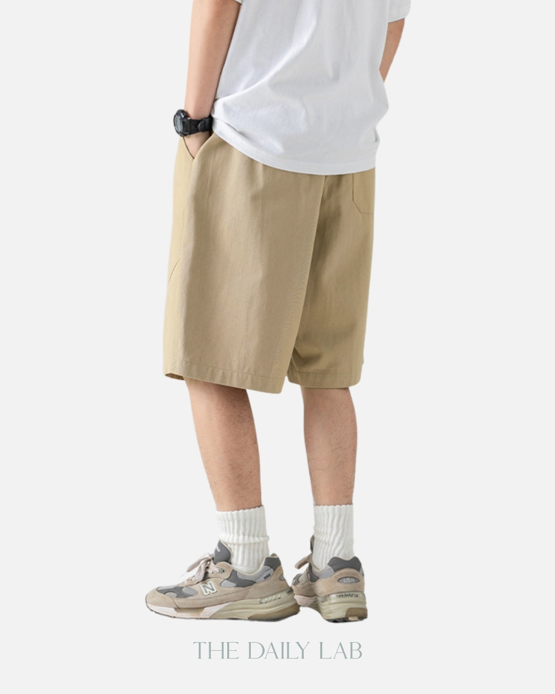Basic Cotton Shorts in Khaki