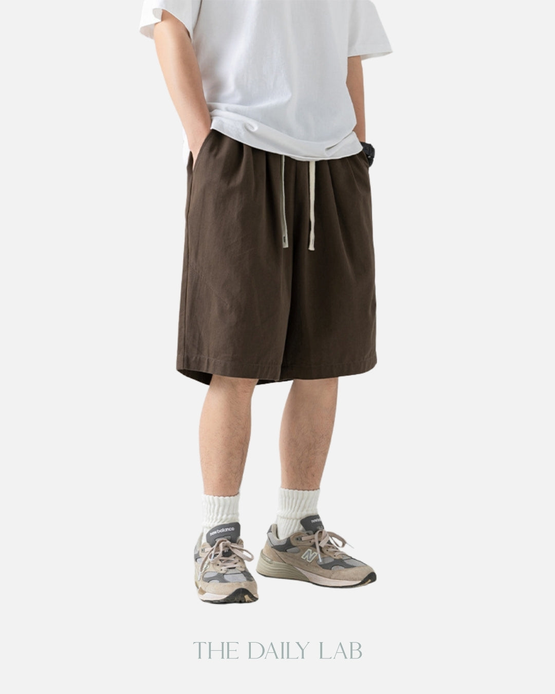 Basic Cotton Shorts in Brown