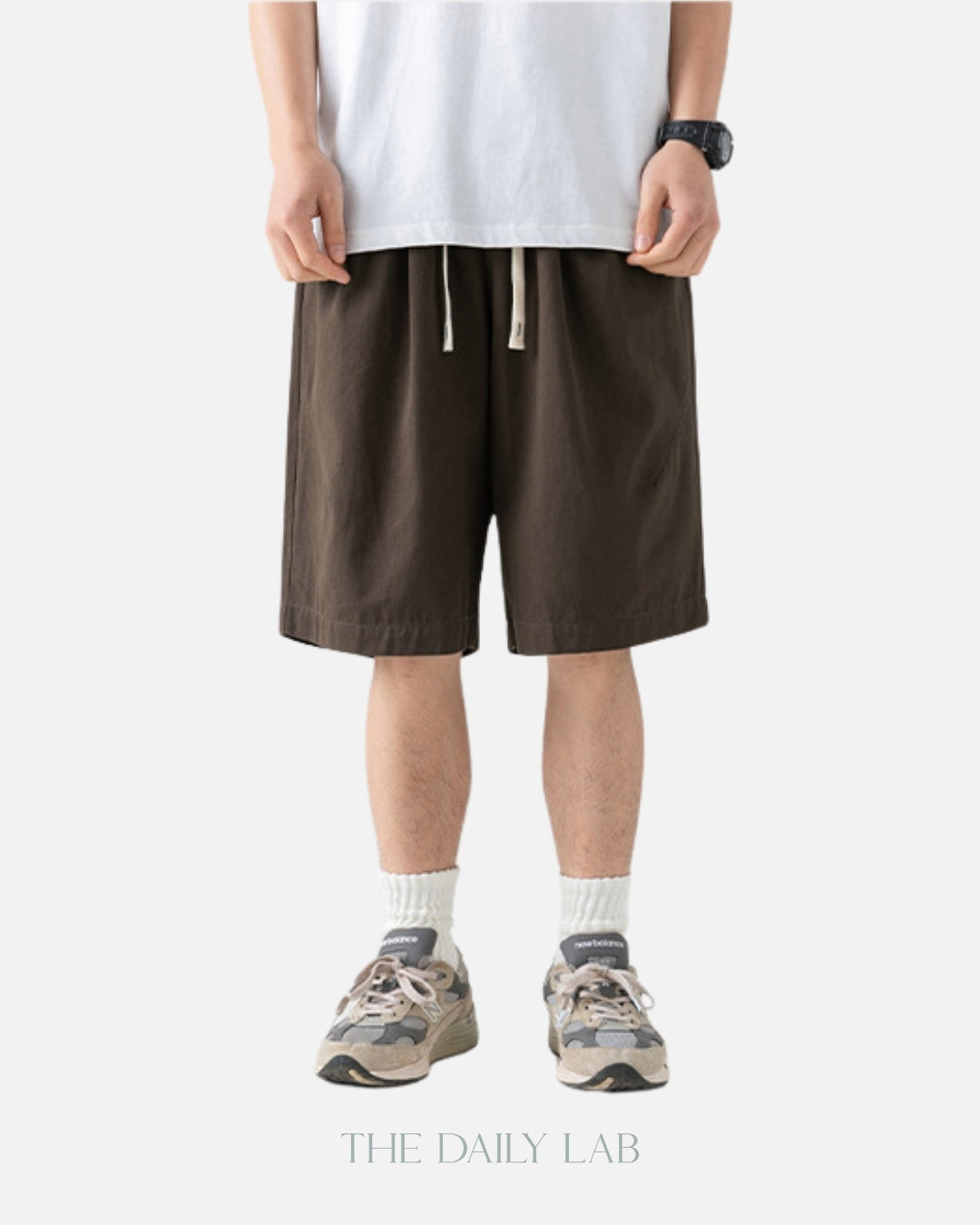 Basic Cotton Shorts in Brown