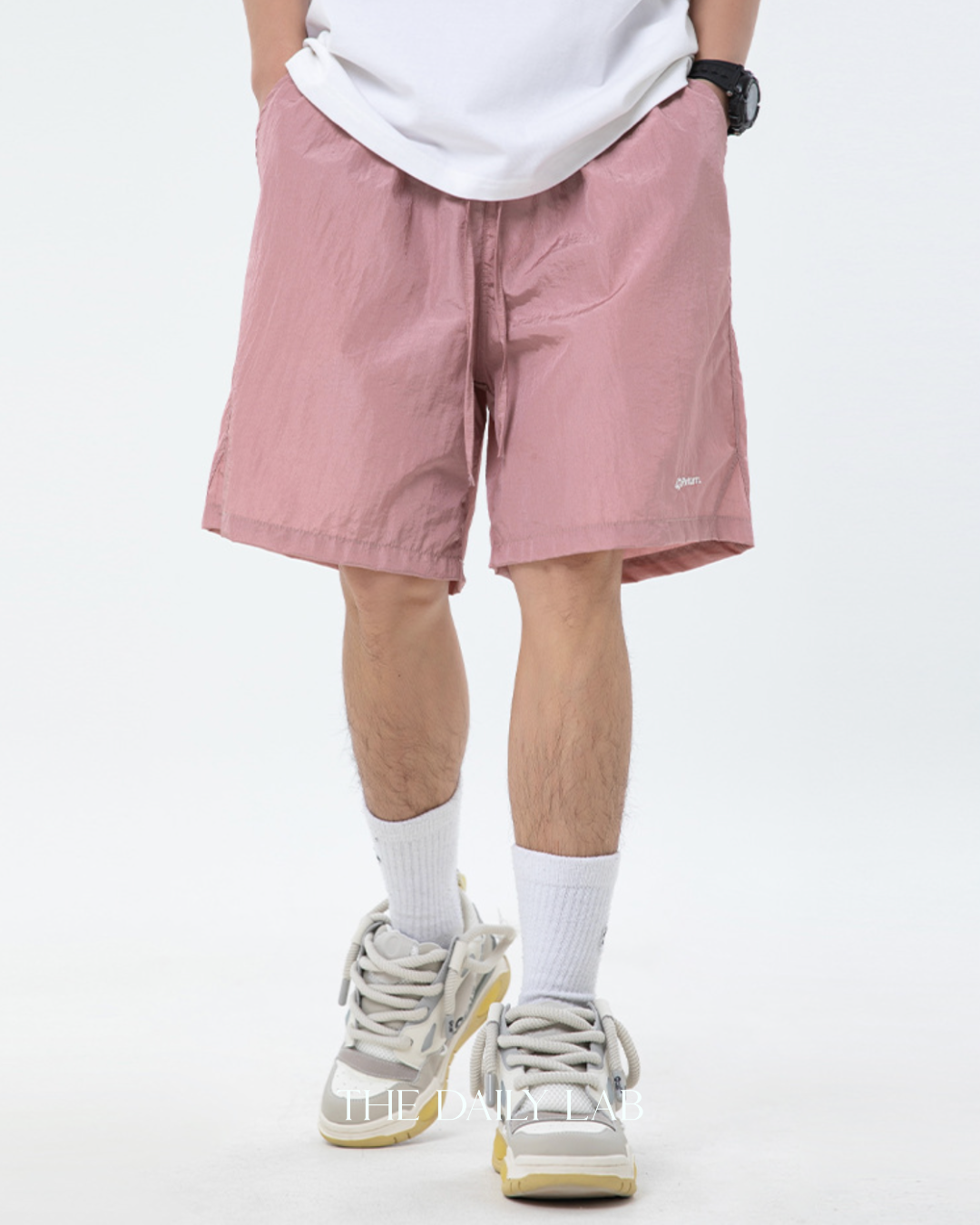 Metallic Nylon Shorts in Pink