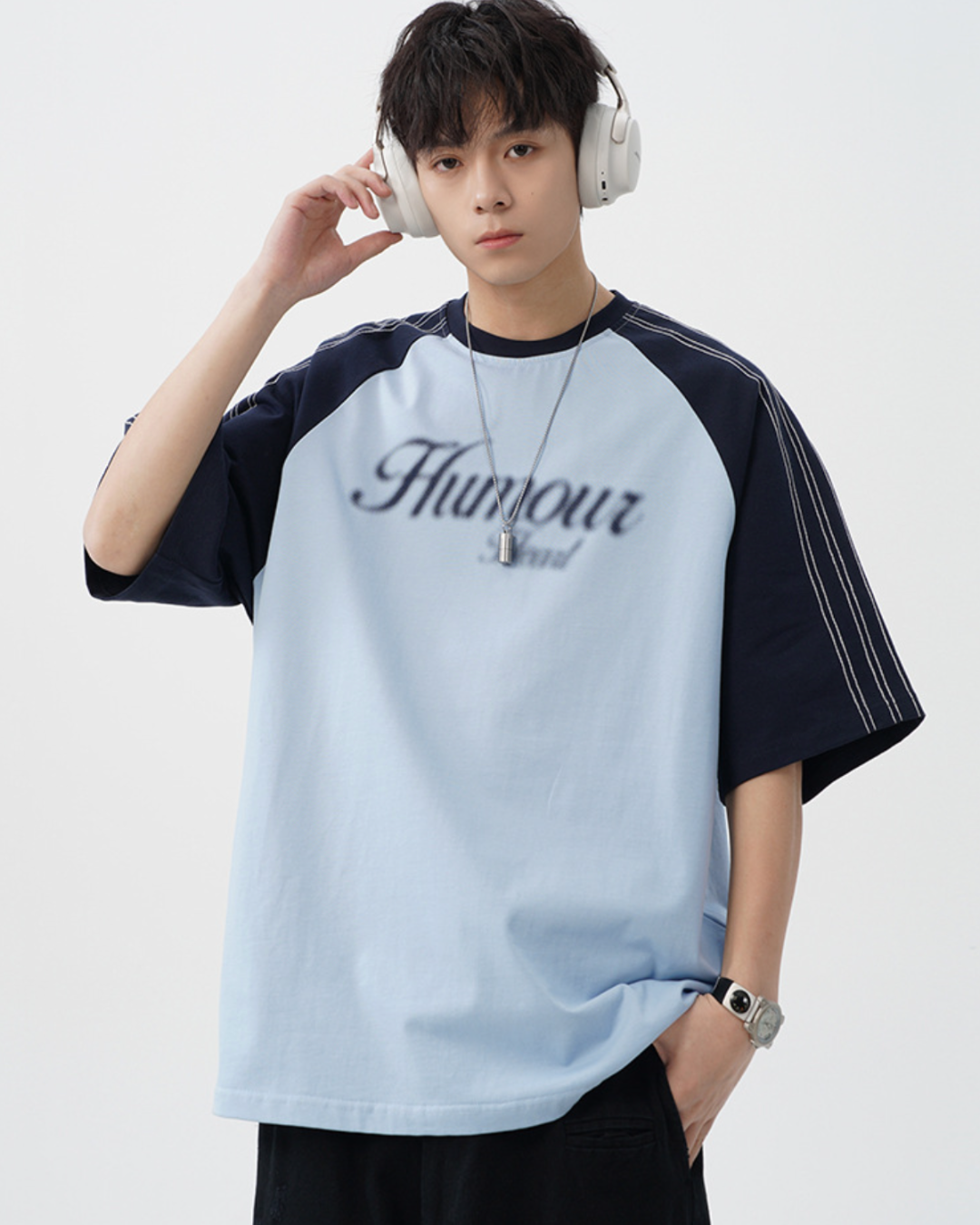 Humour Cotton Tee in Blue