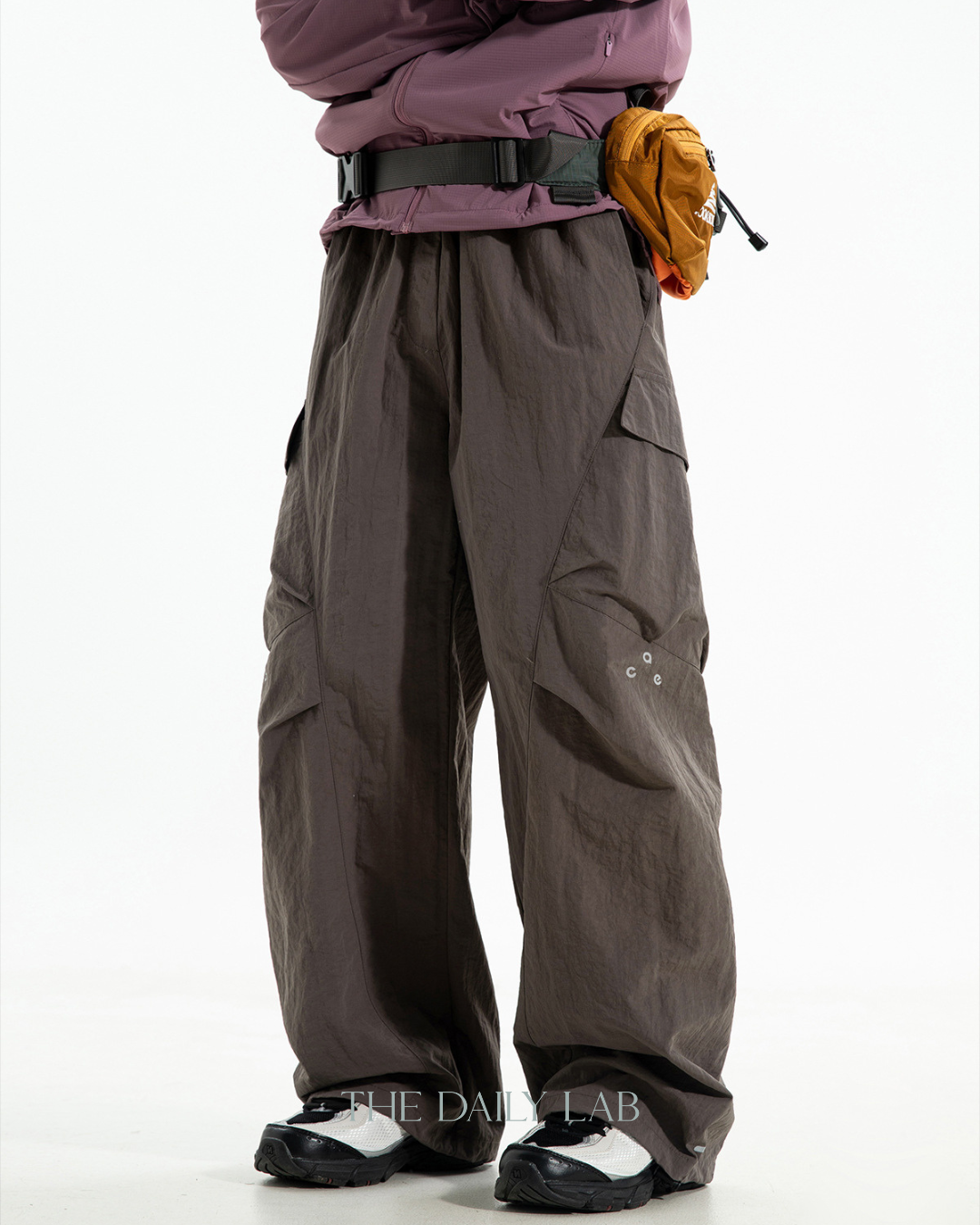 Water-resistant Outdoor Cargo Paratrooper Pants In Plum Gray