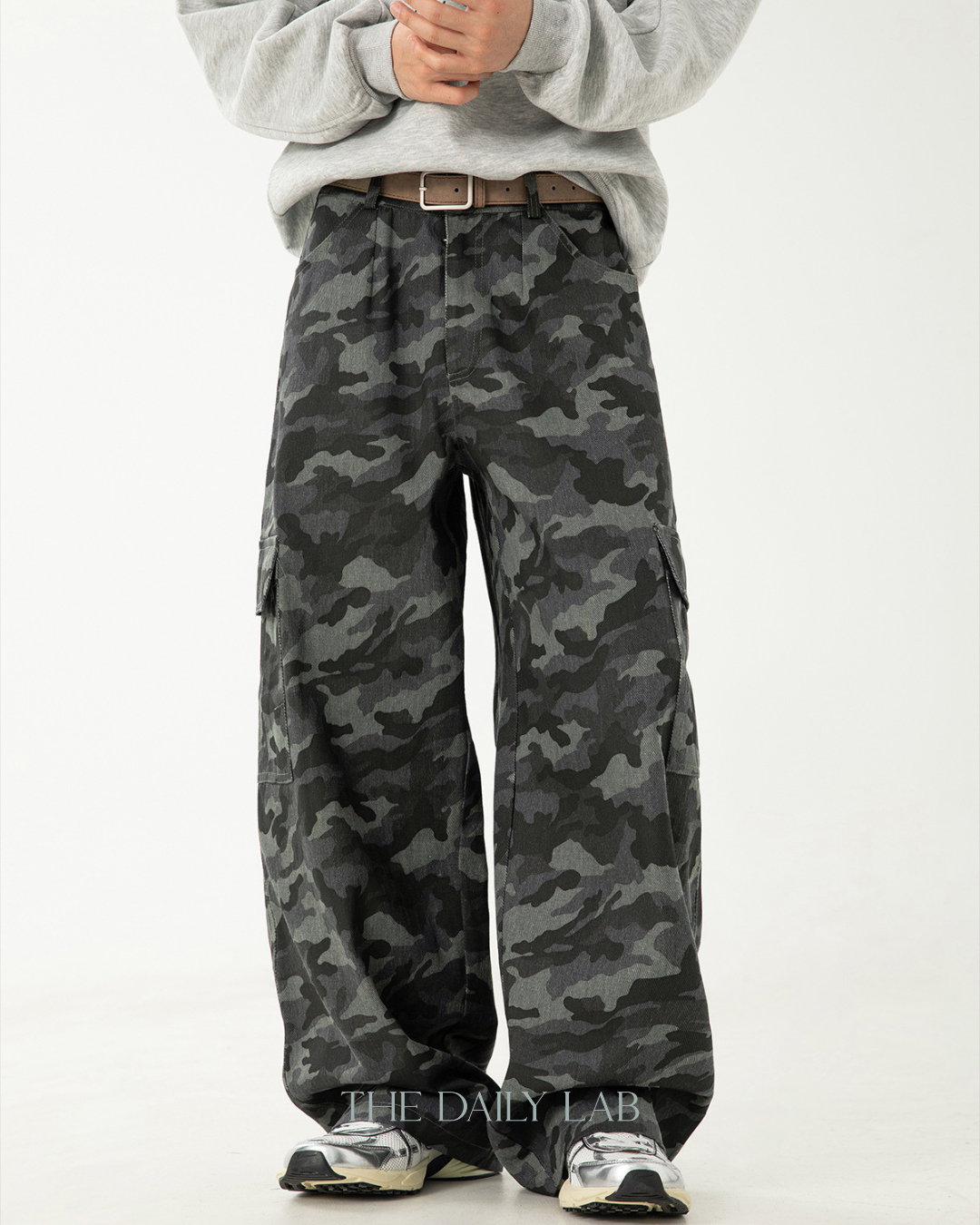 American Vintage Camo Cargo Pants In green and brown camouflage