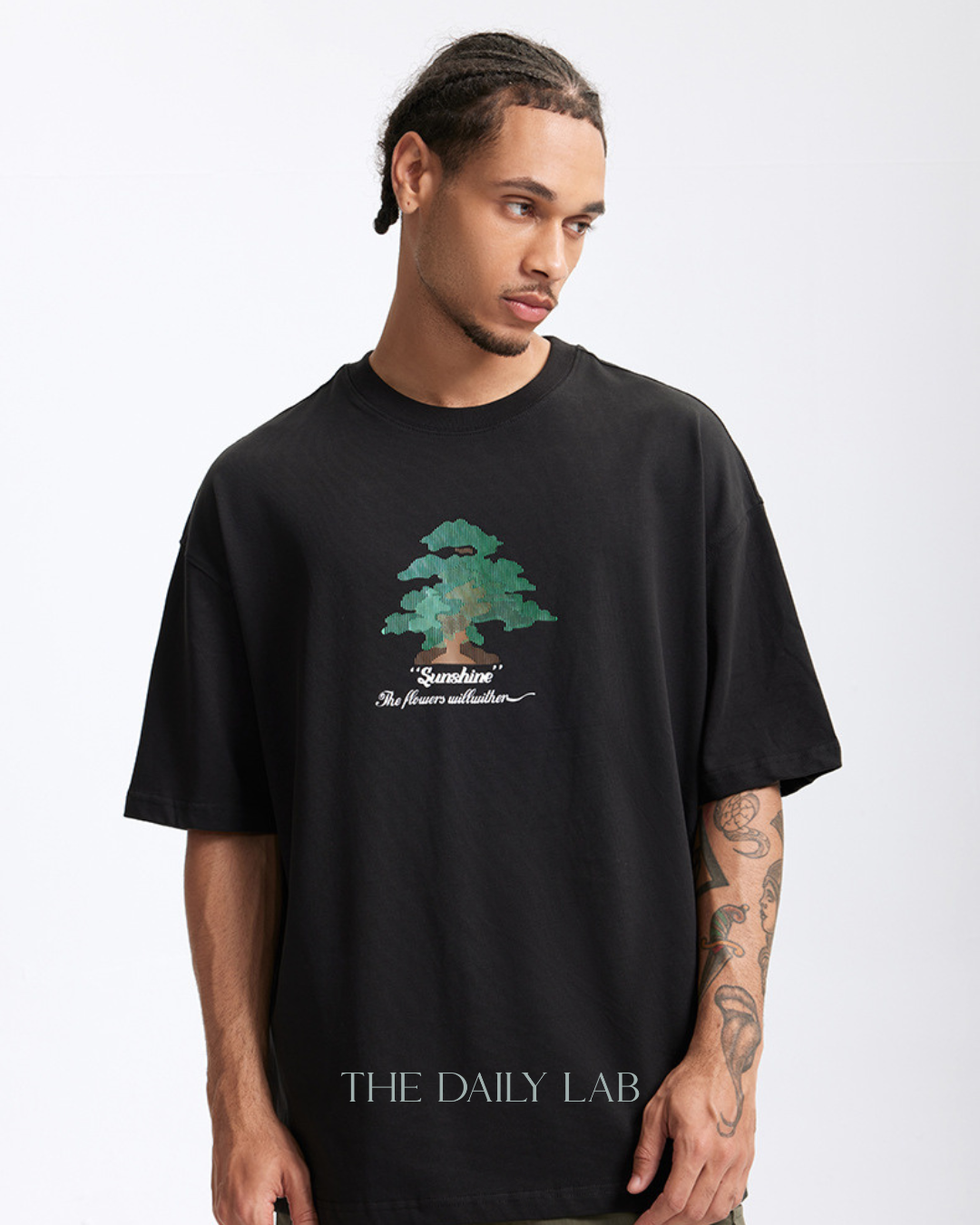 Sunshine Loose Fit Cotton Tee in Black