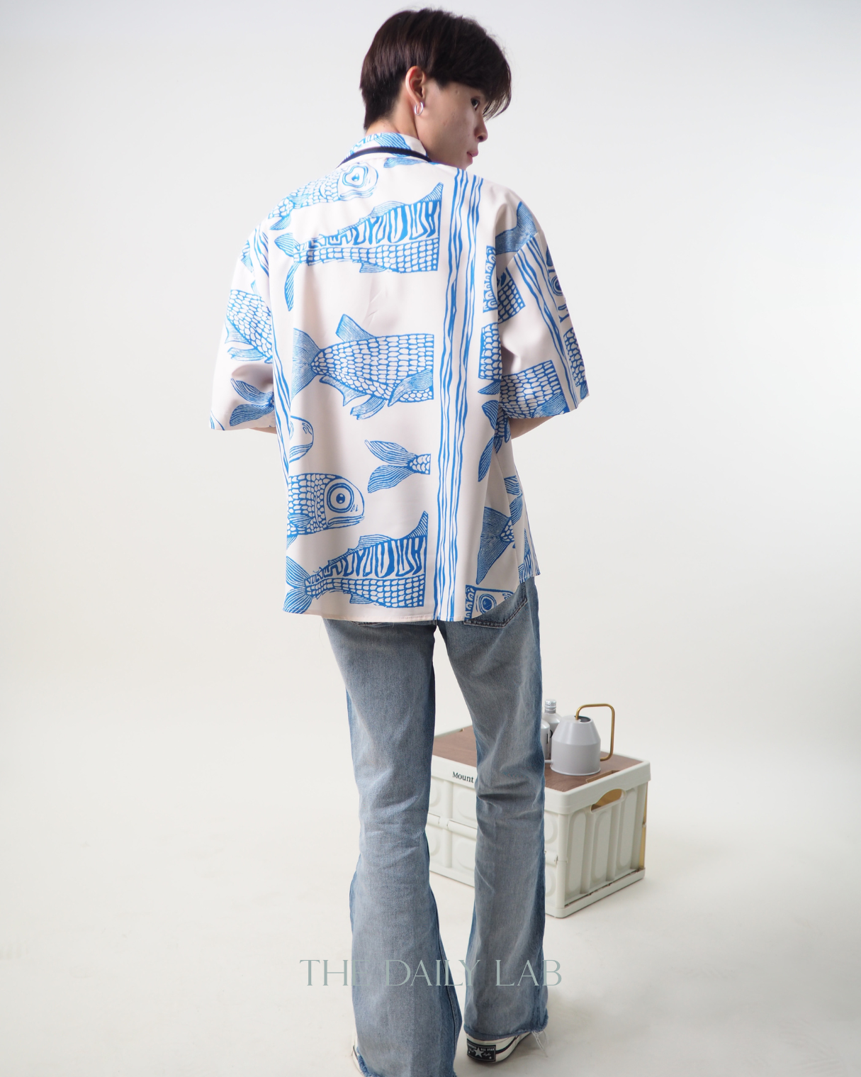 Fish Buttoned Shirt in Blue