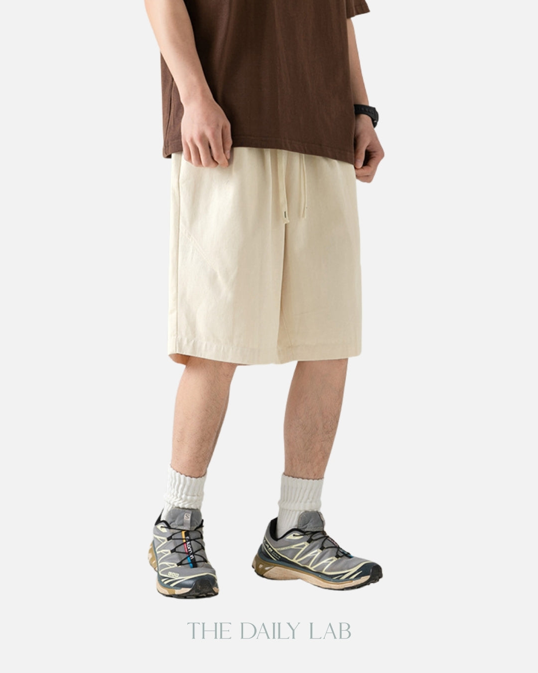 Basic Cotton Shorts in Beige