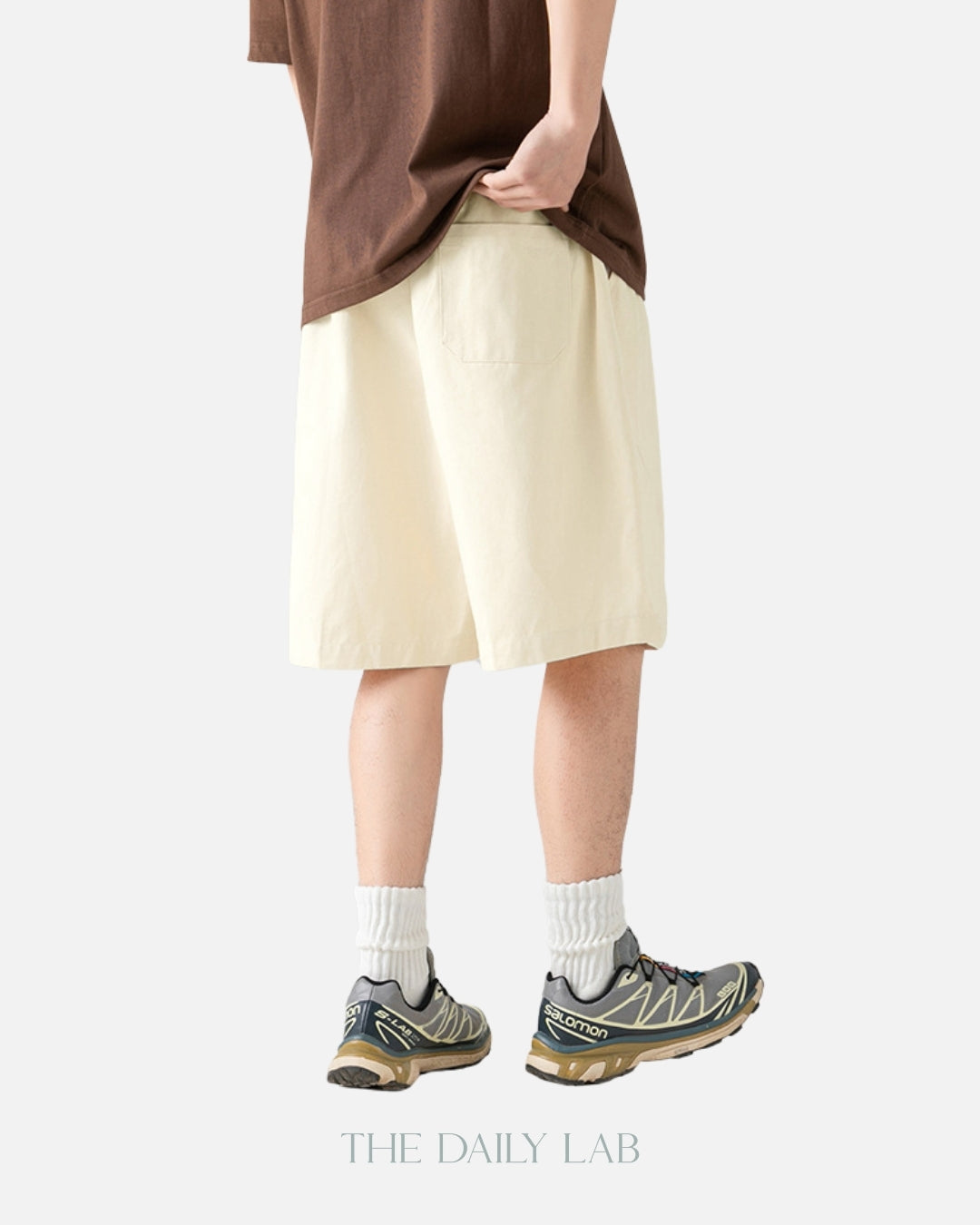Basic Cotton Shorts in Beige