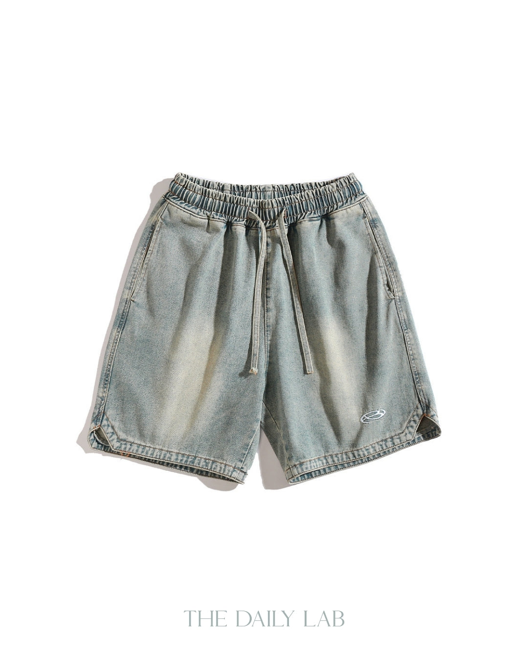 Denim Loose Pocketed Shorts in Blue