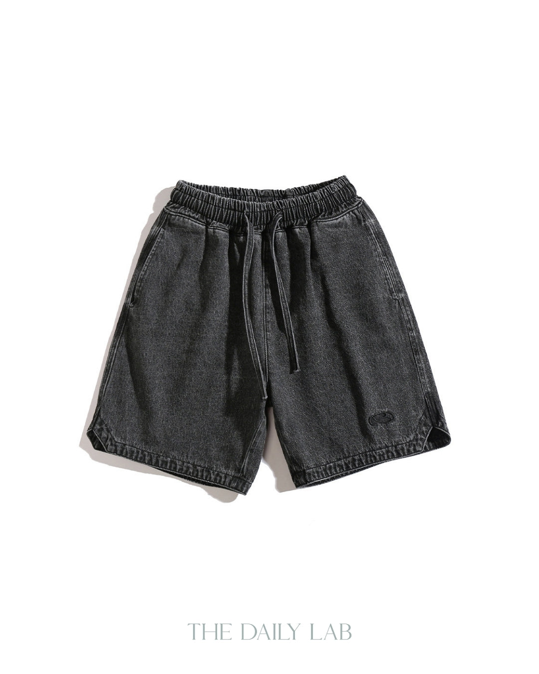 Denim Loose Pocketed Shorts in Black
