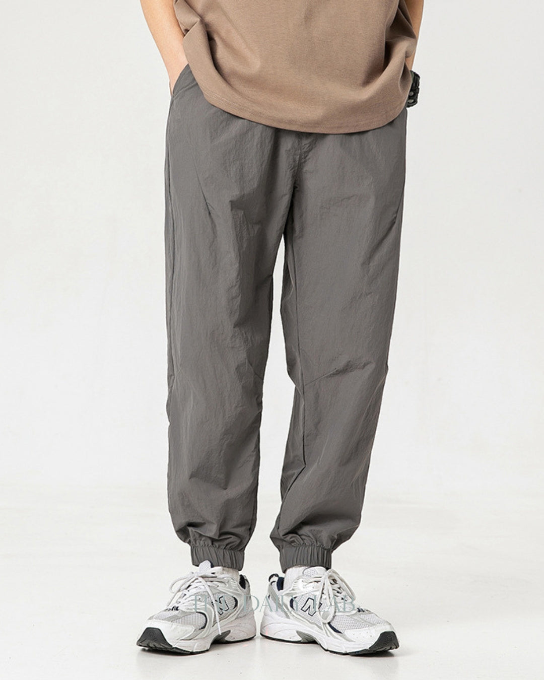 Tencel Drawstring Cargo Trousers in Grey