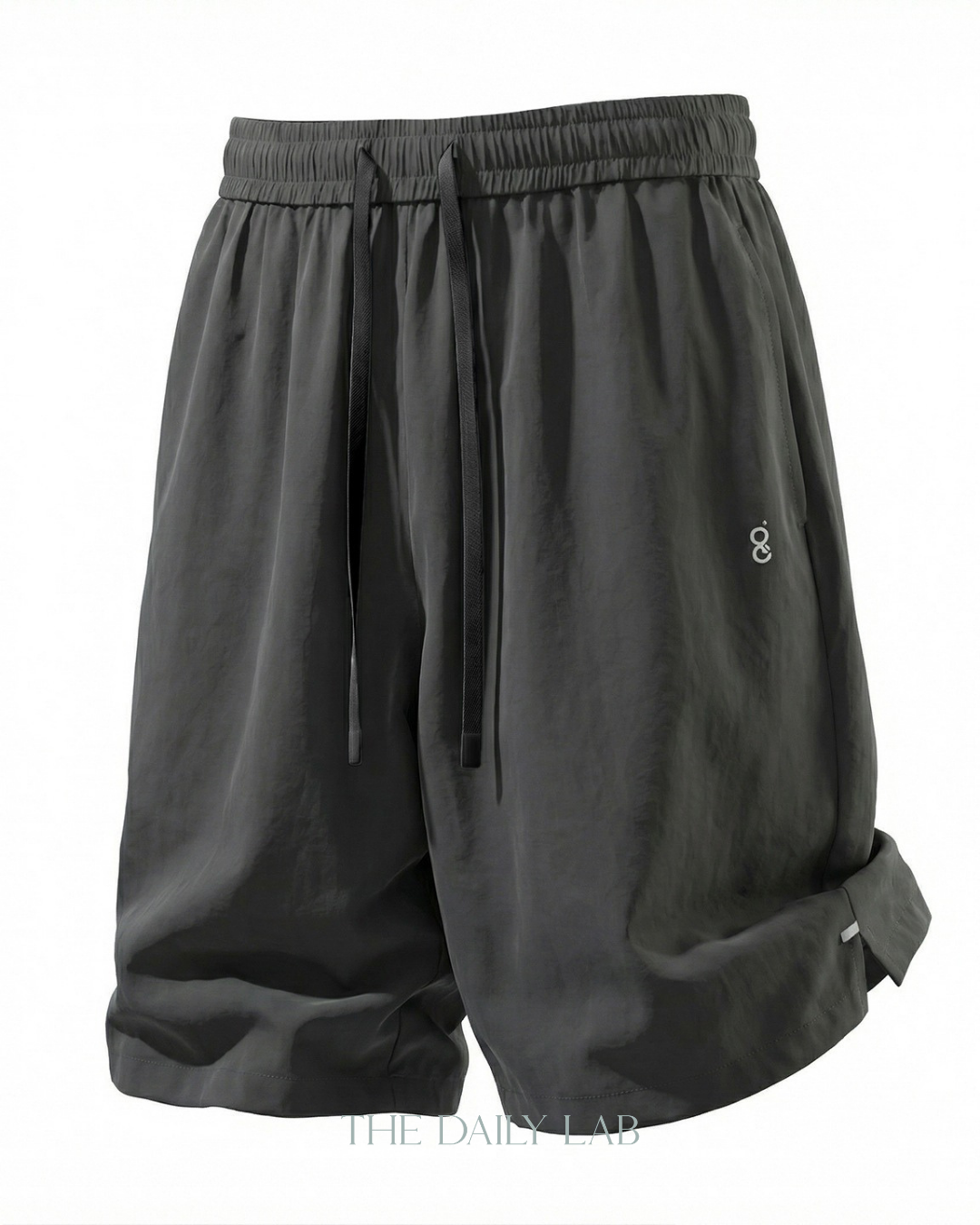 Lightweight Crinkle Shorts in Black