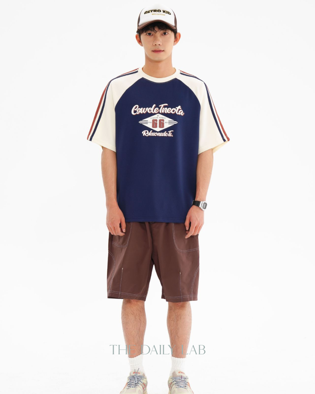 New Trend Loose Fit Tee in Navy Blue