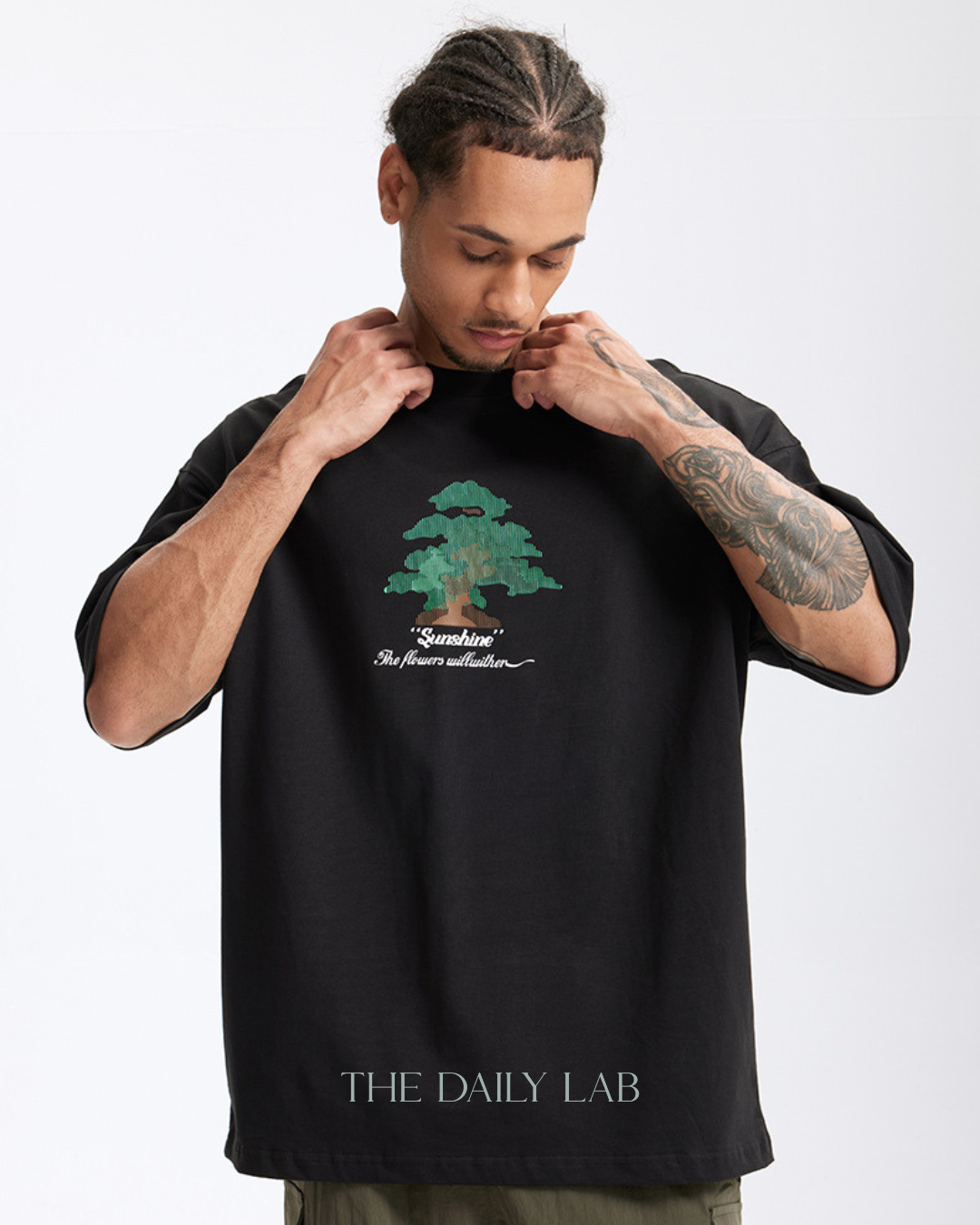 Sunshine Loose Fit Cotton Tee in Black