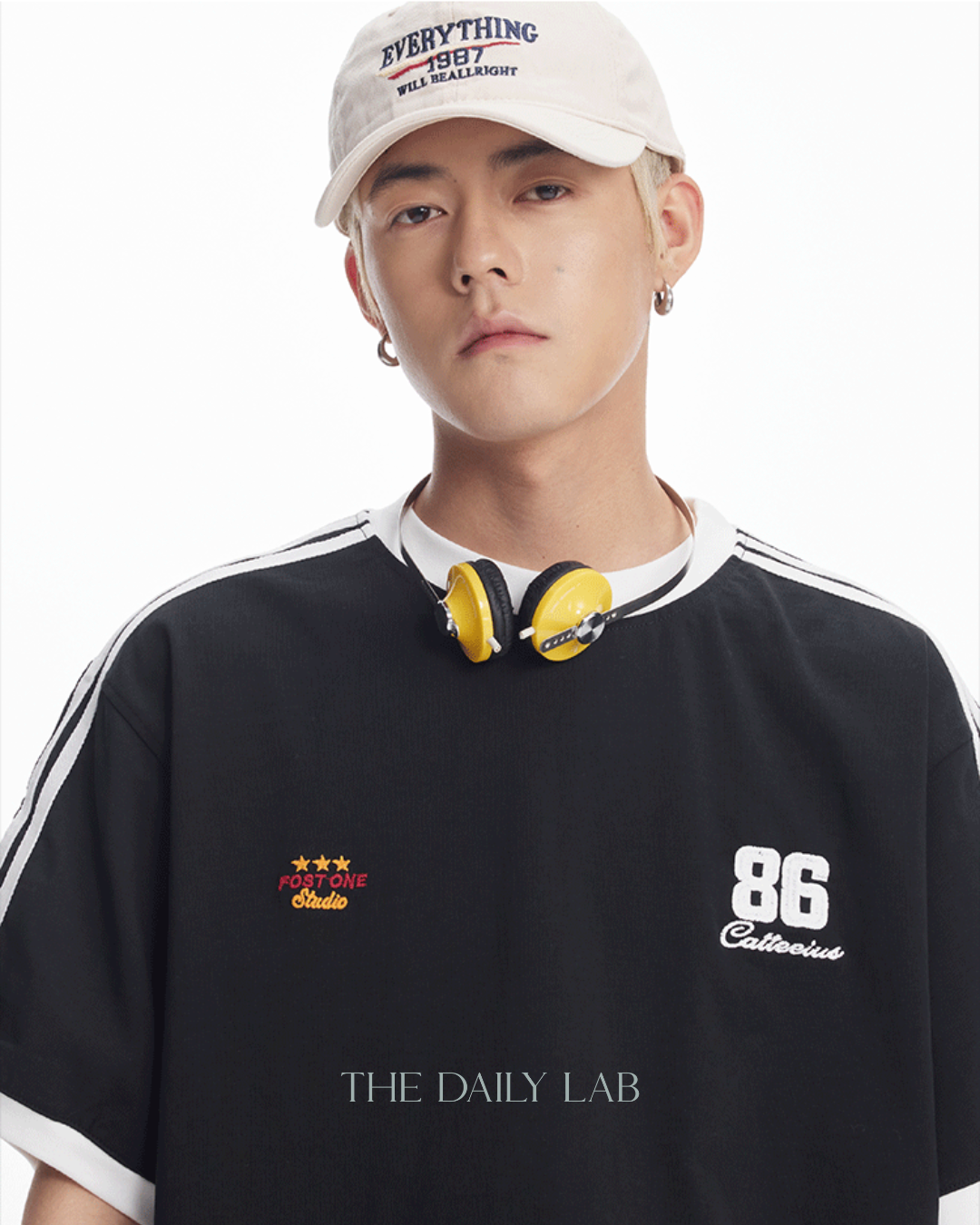 86 Catteeius Vintage Printed Tee in Black