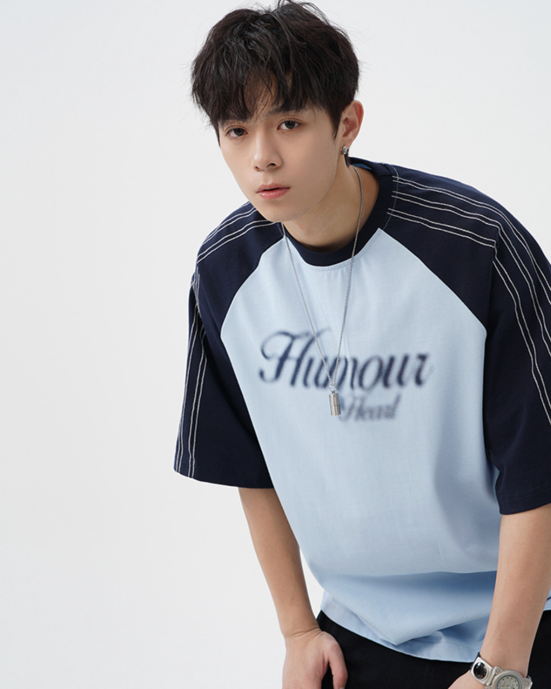 Humour Cotton Tee in Blue