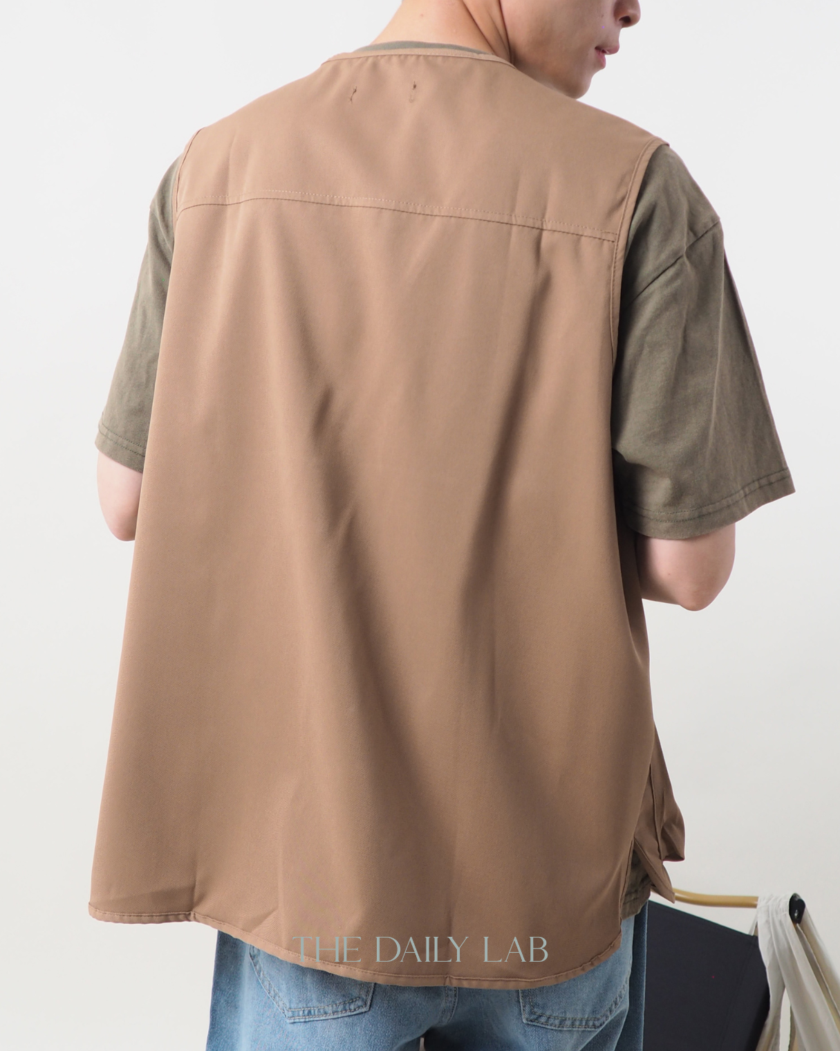 Pocketed Cargo Vest in Khaki