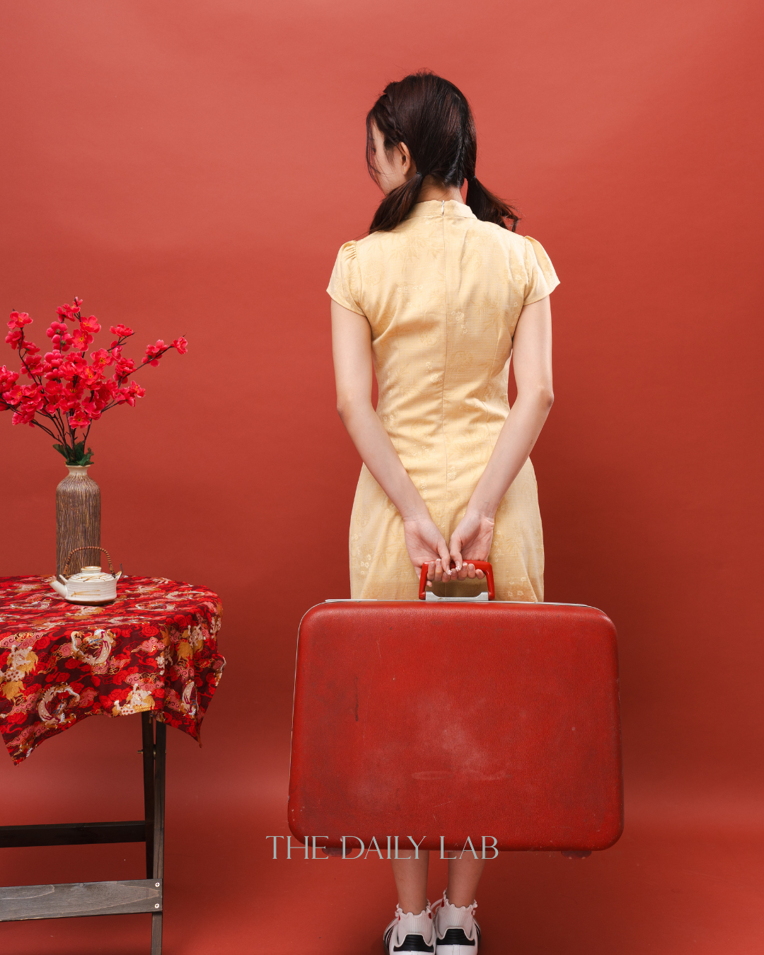 Yellow Floral Midi Dress