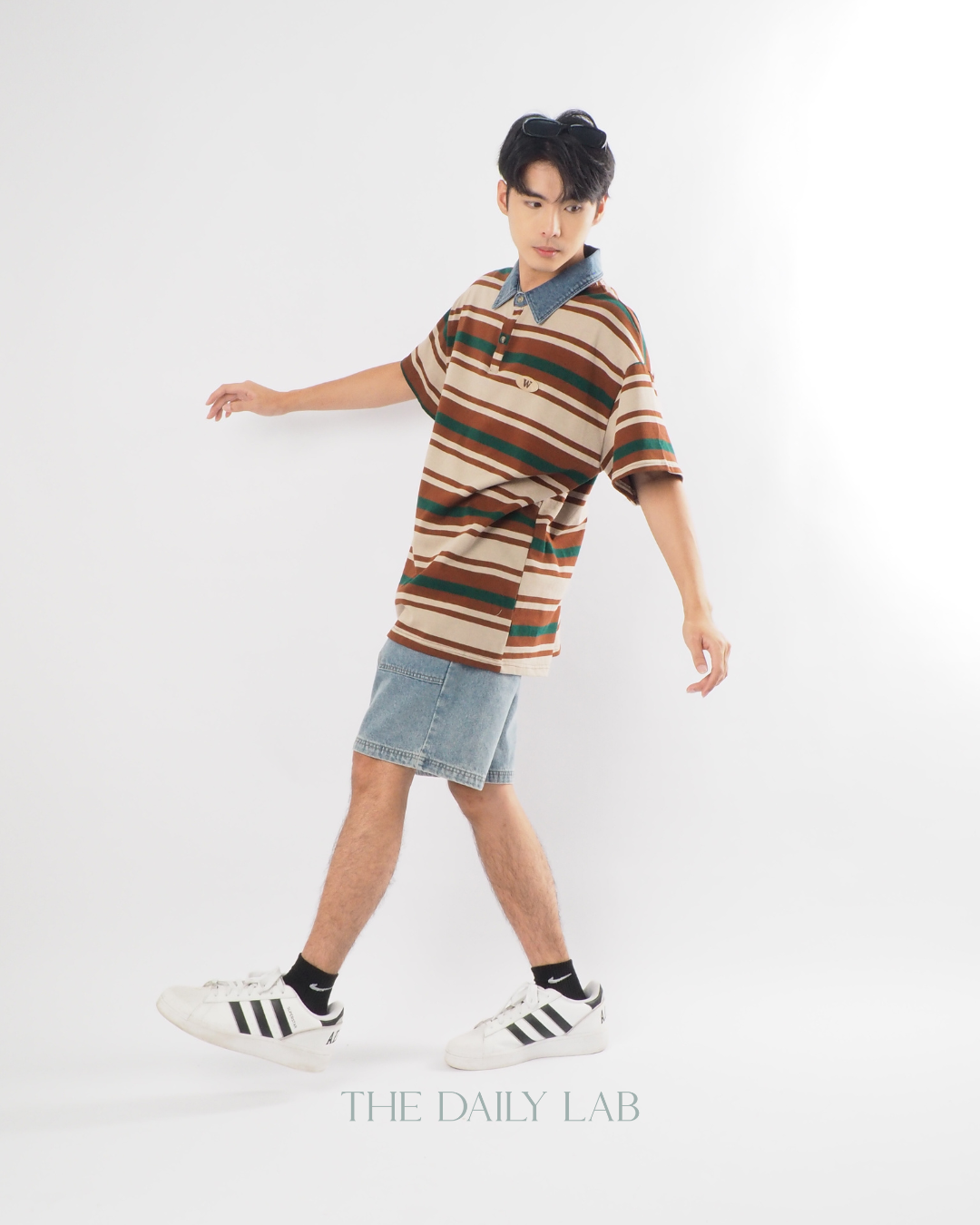 Vintage Maillard Striped Polo Shirt