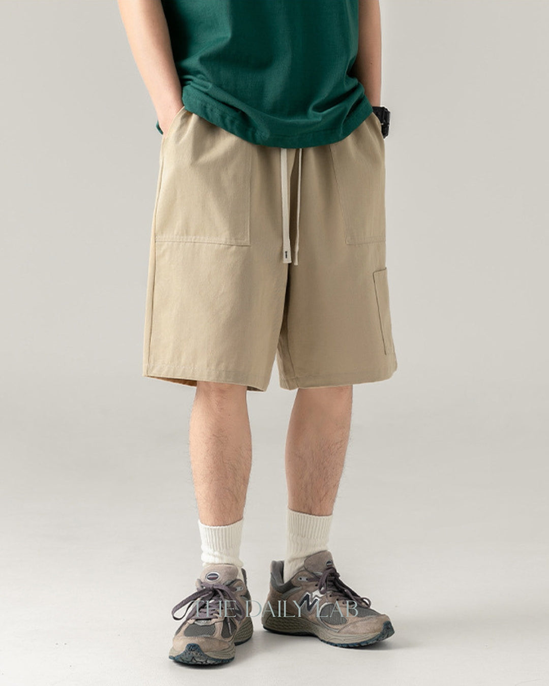 Loose Fit Casual Straight Pants in Khaki