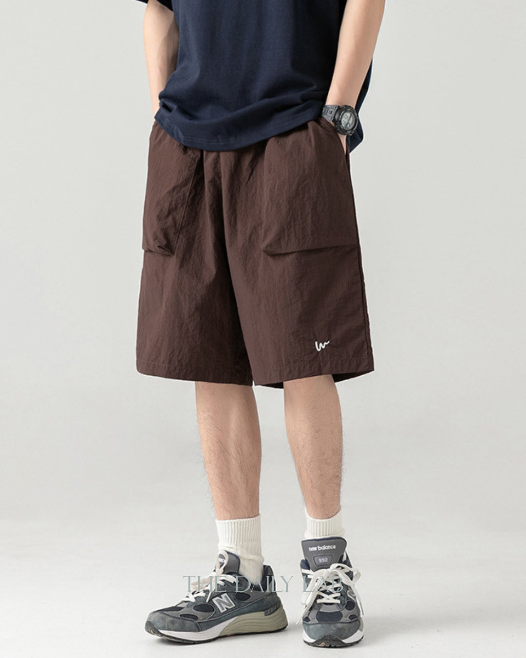 Wrinkles Casual Loose Fit Pants in Brown