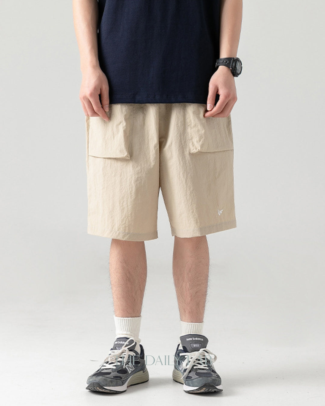 Wrinkles Casual Loose Fit Pants in Khaki