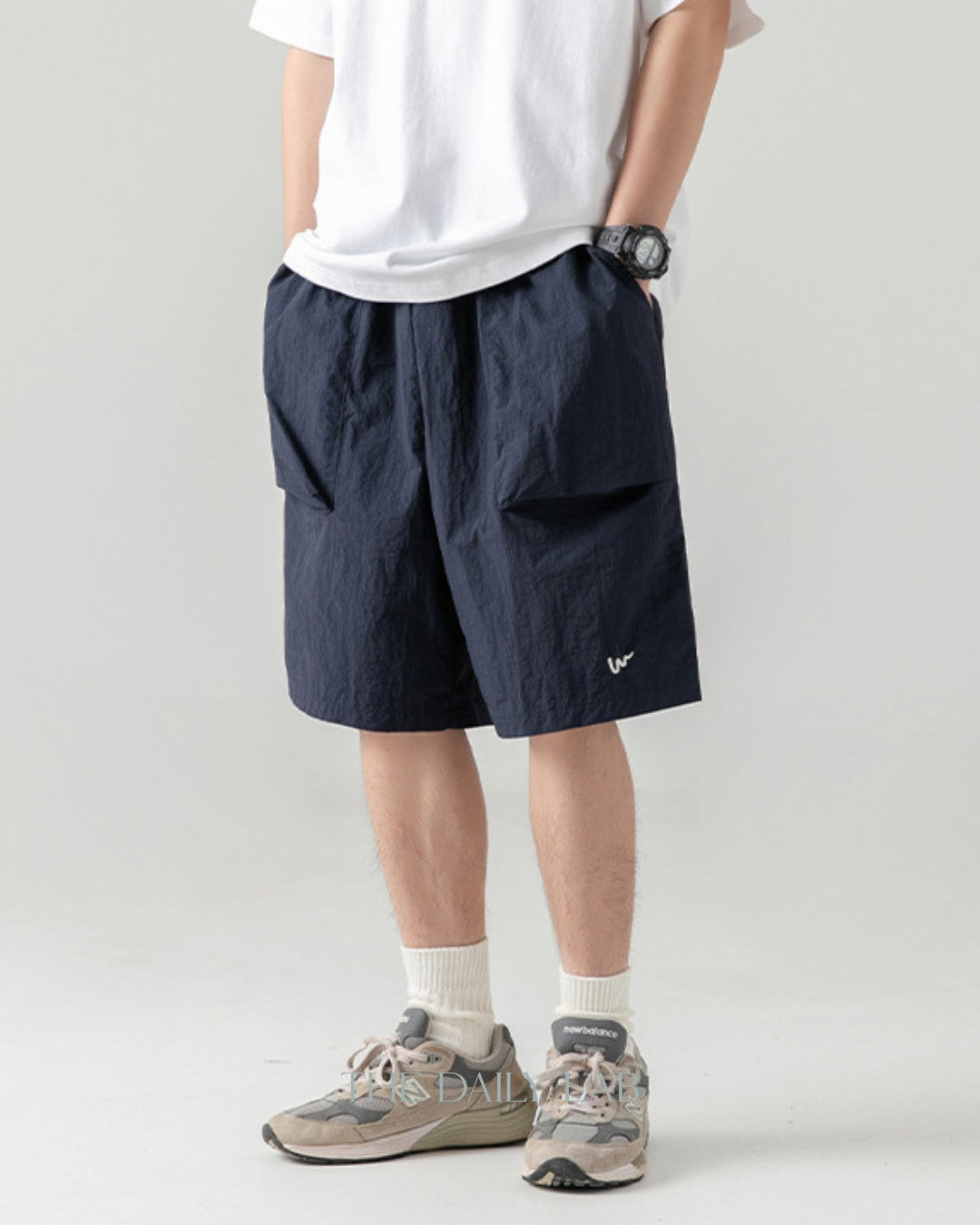 Wrinkles Casual Loose Fit Pants in Blue
