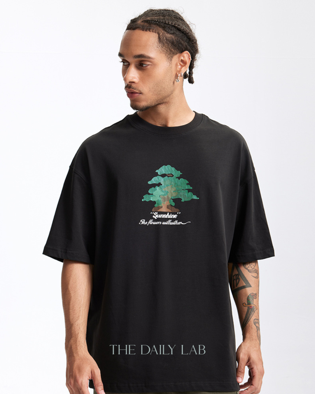 Sunshine Loose Fit Cotton Tee in Black