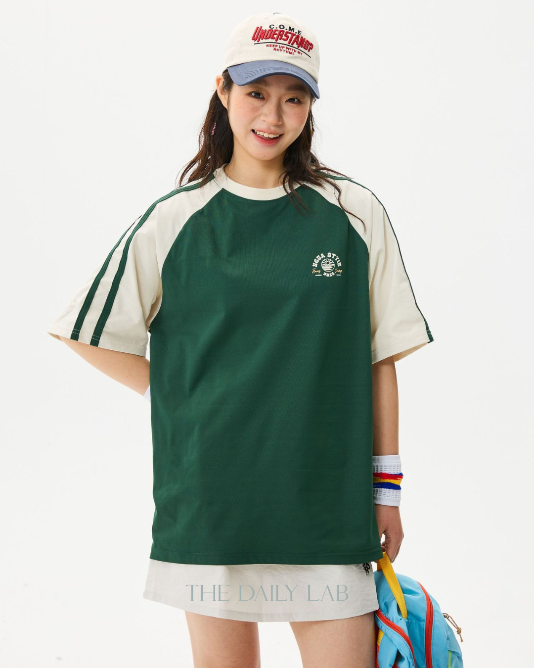 Haiehug Print Polyester Tee in Green