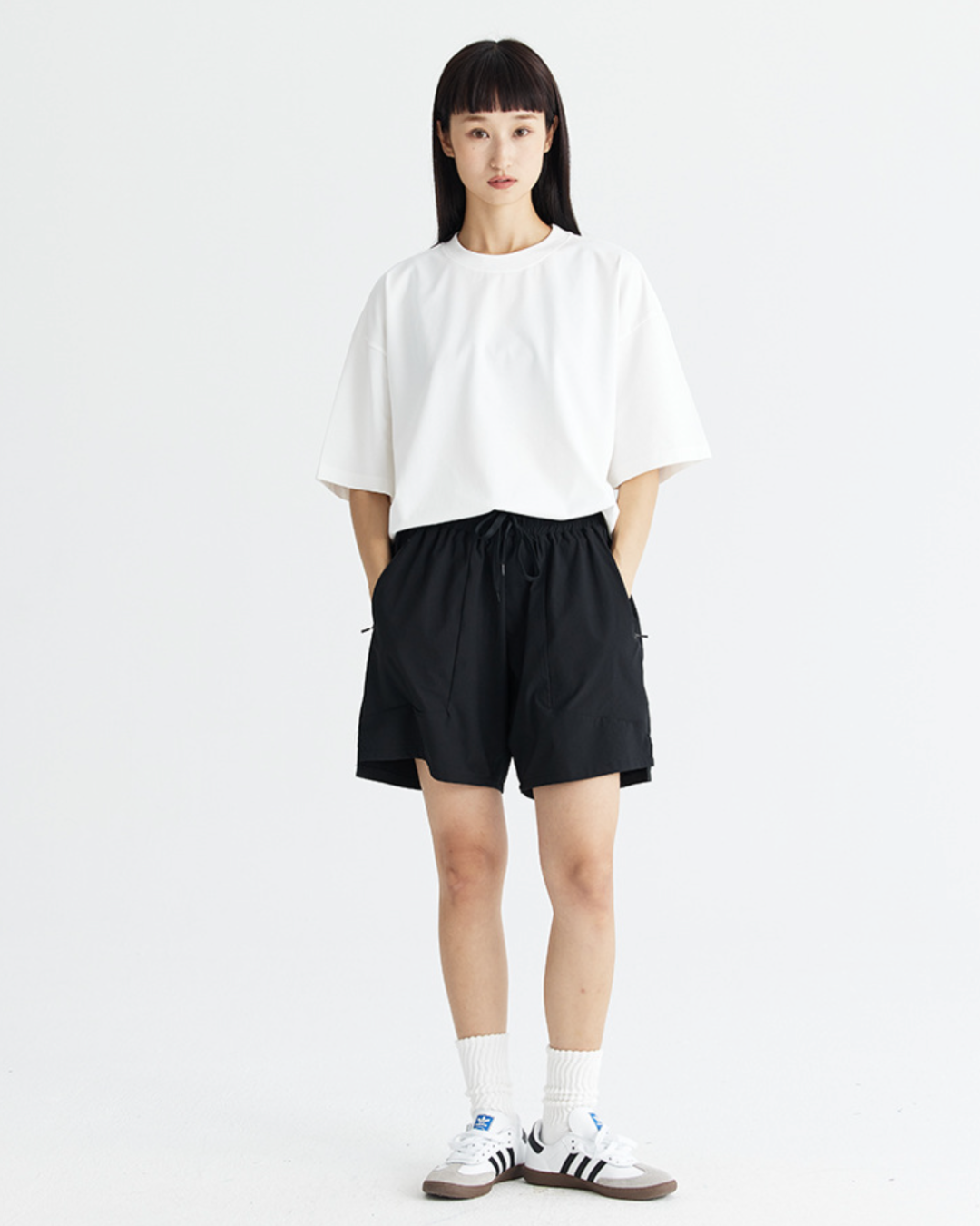 UNF Summer Drawstring Shorts in Black