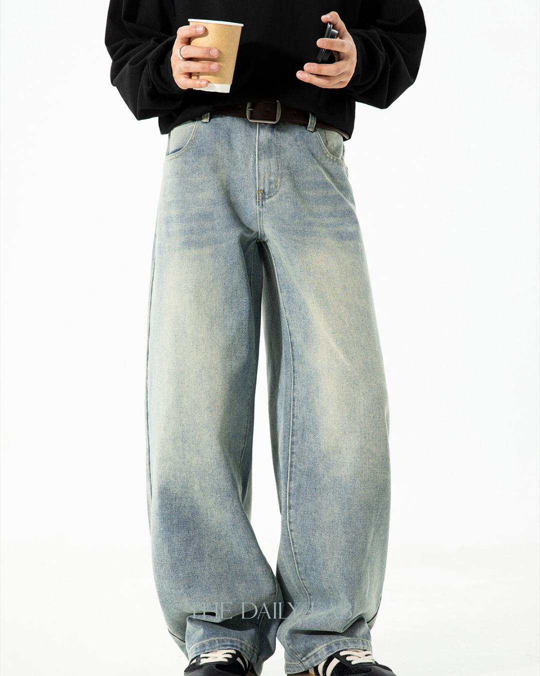 American Vintage Oversized Jeans In LIght Blue
