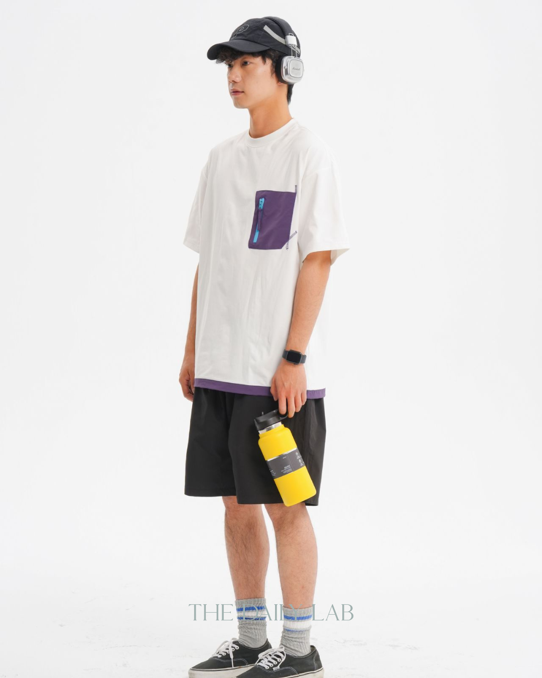 Color-White Pocket Short Sleeve Tee in White