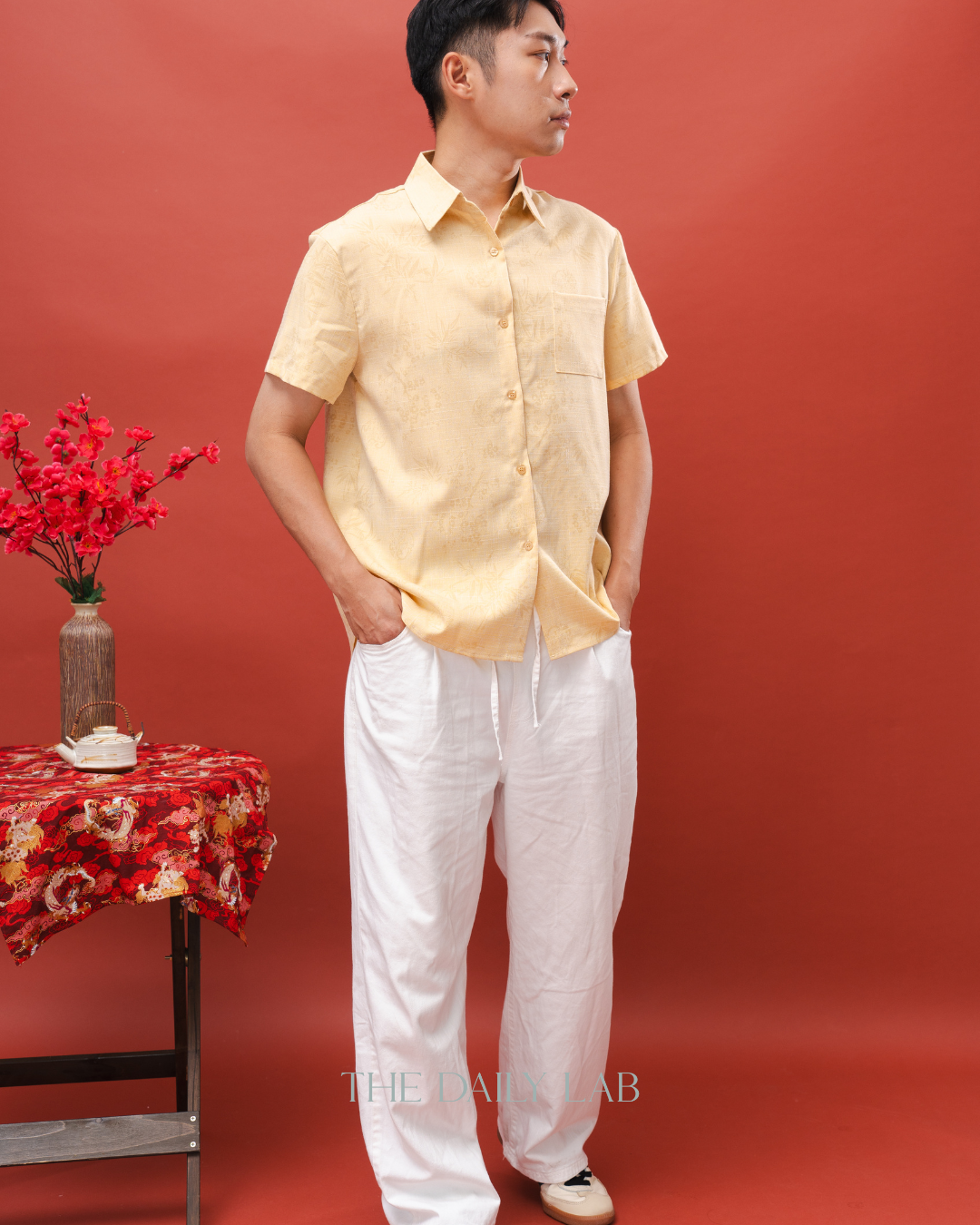 Yellow Collared Button-Up Shirt