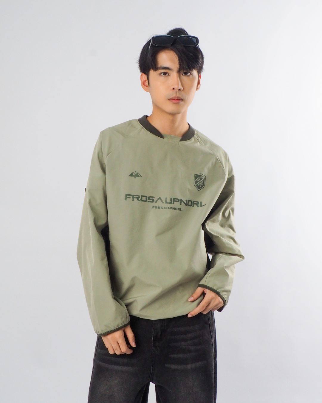 Streetwear Patchwork Hoodie in Green