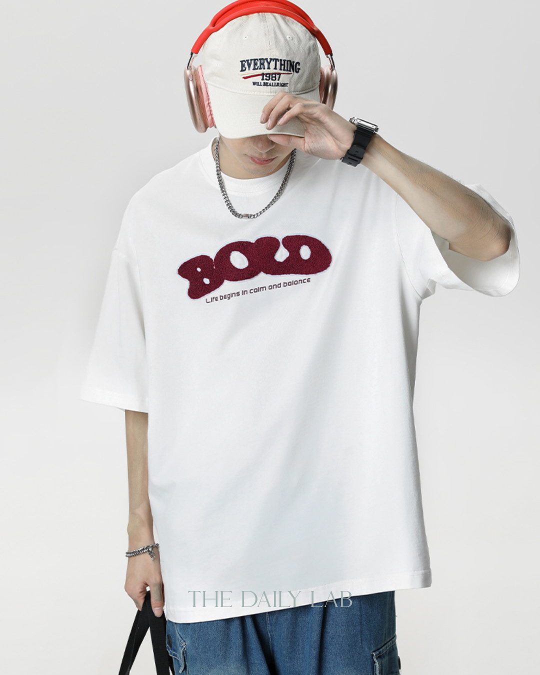 BOLD Stitch Vintage Tee in White