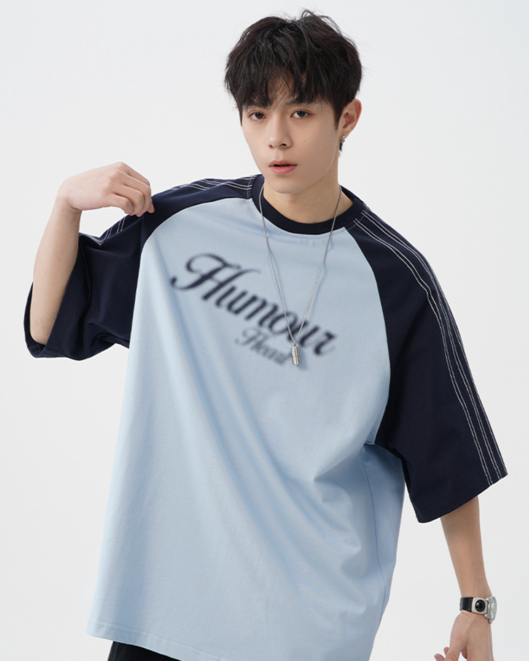 Humour Cotton Tee in Blue