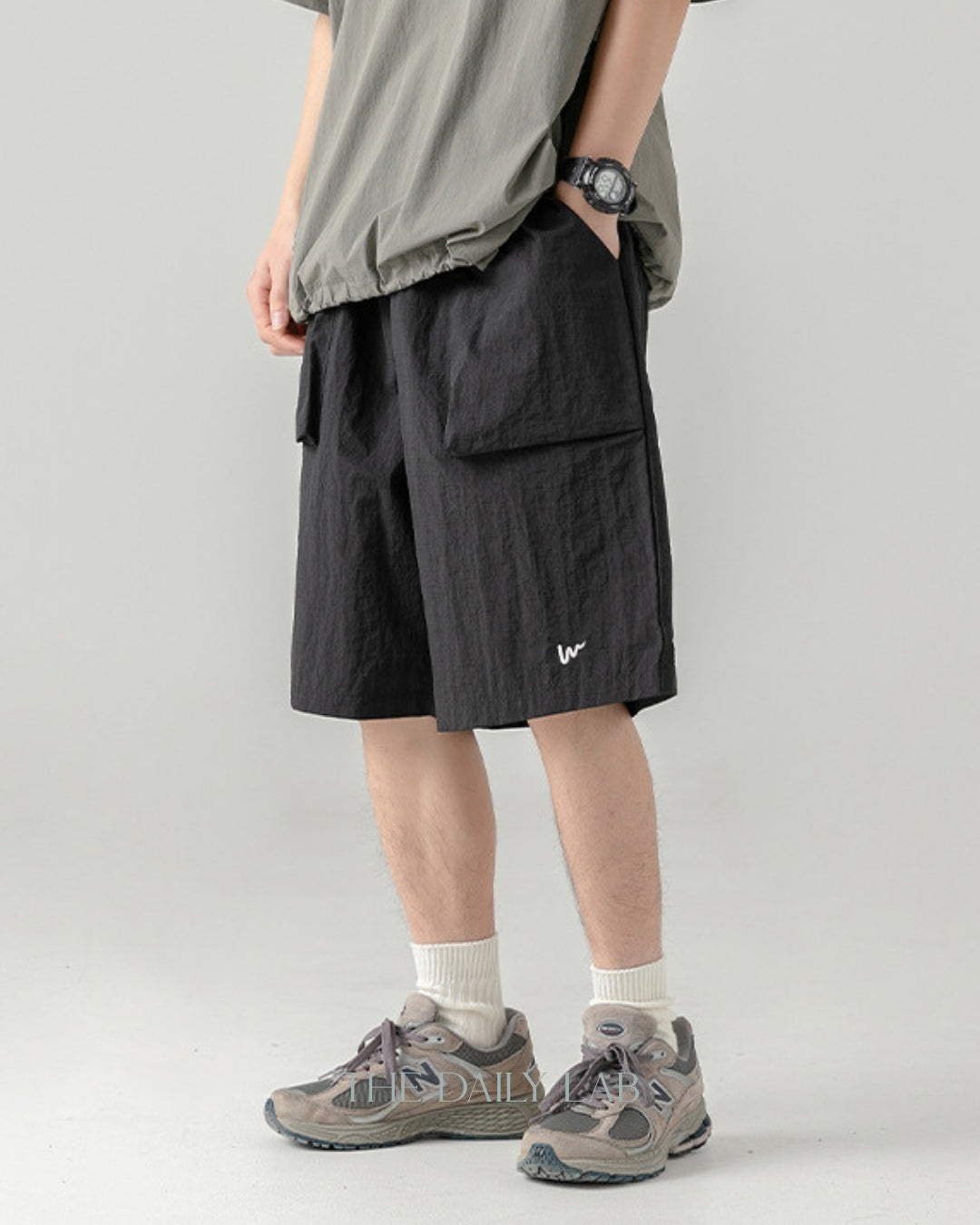 Wrinkles Casual Loose Fit Pants in Black