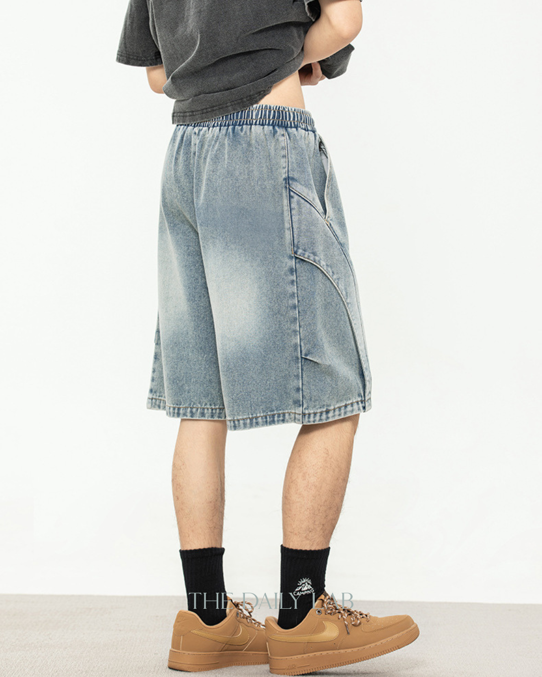 Washed Denim Shorts in Blue