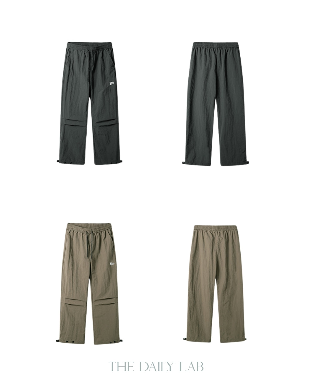 Pleated Nylon Pants in Grey
