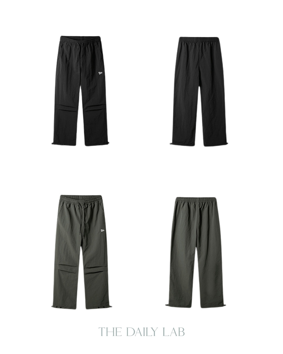 Pleated Nylon Pants in Black