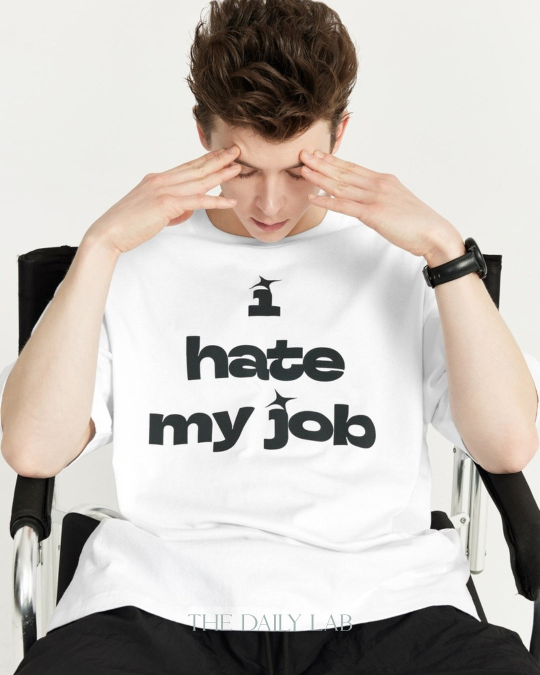 I Hate My Job Oversized Tee in White