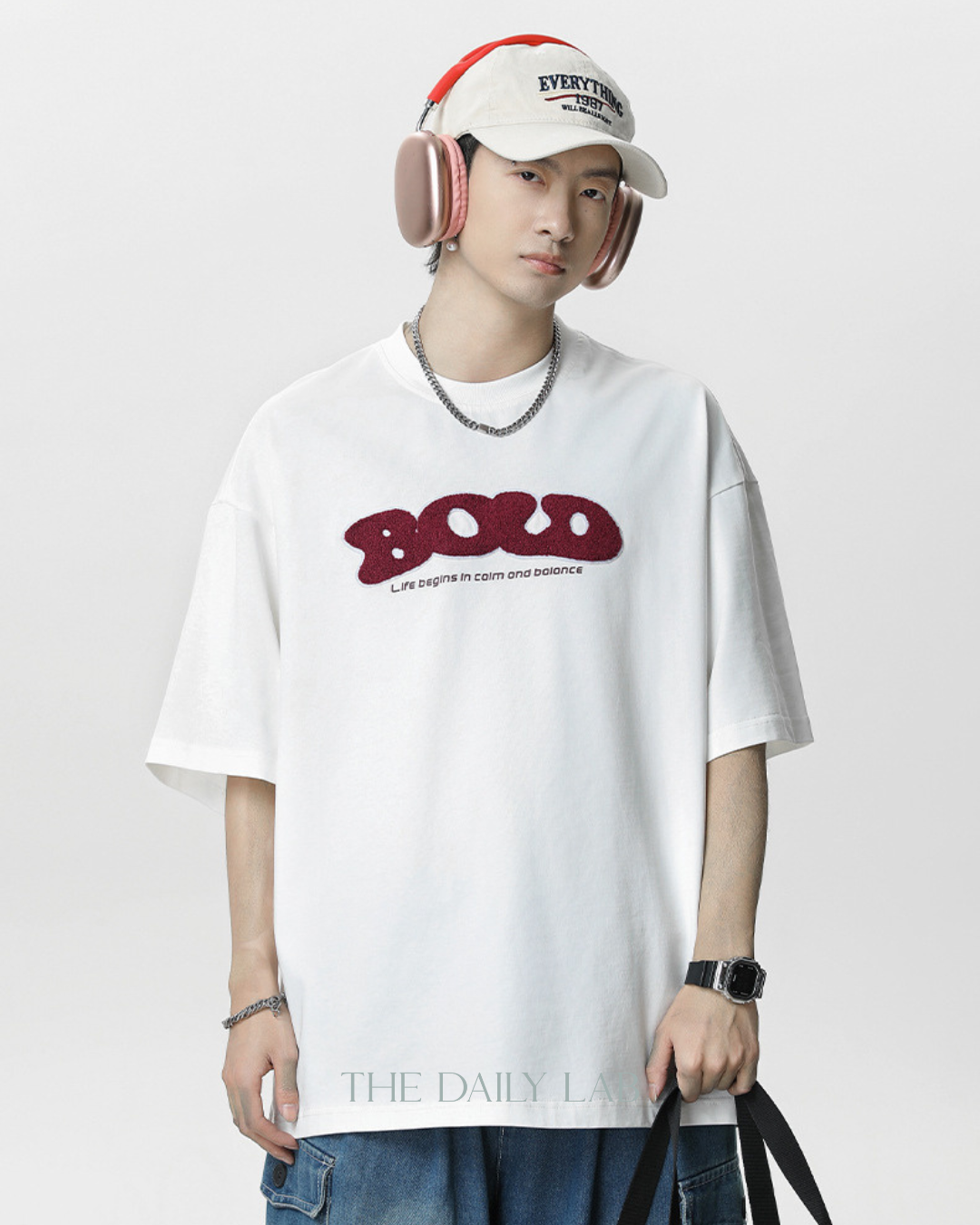 BOLD Stitch Vintage Tee in White