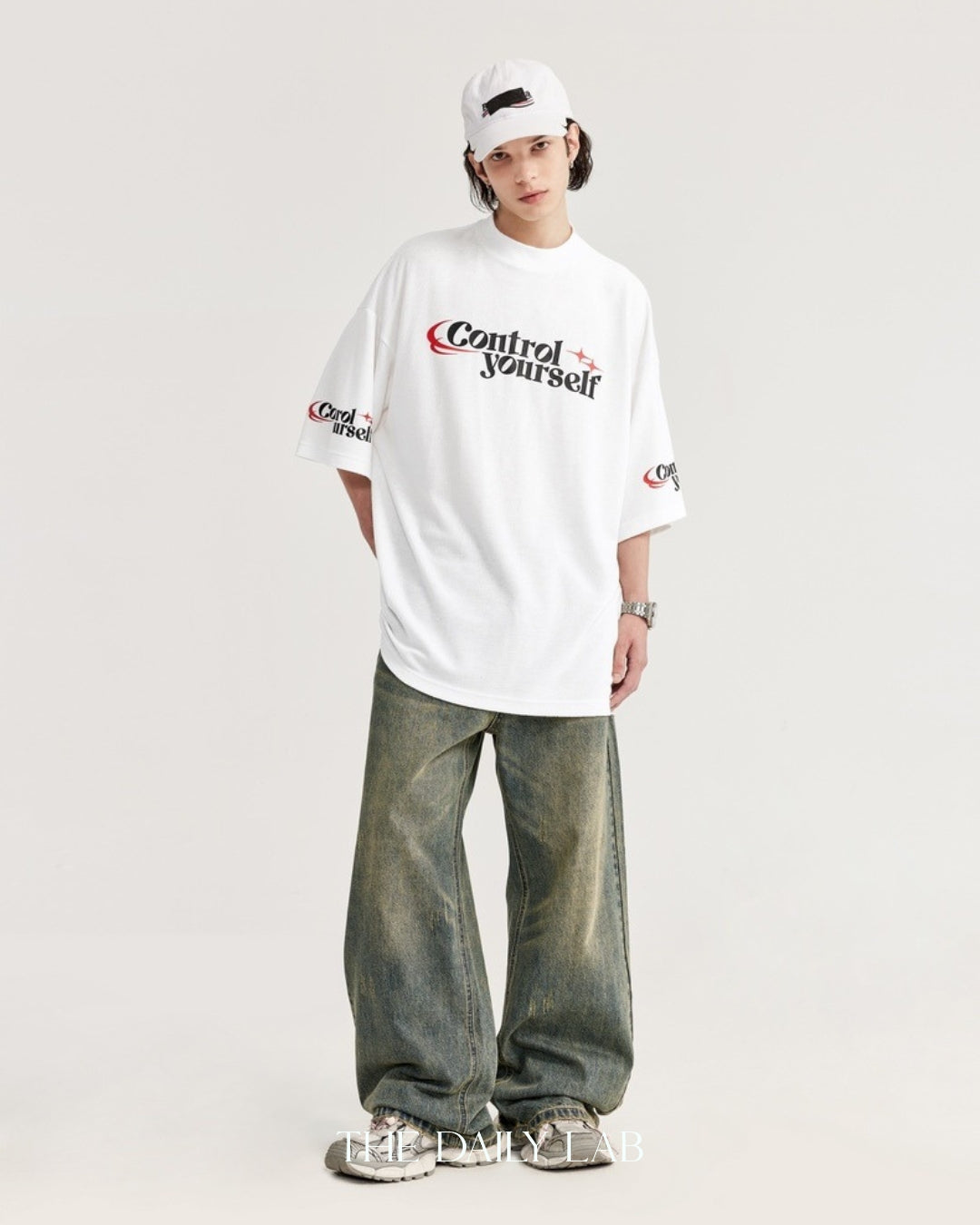 Control Yourself Loose Tee in White